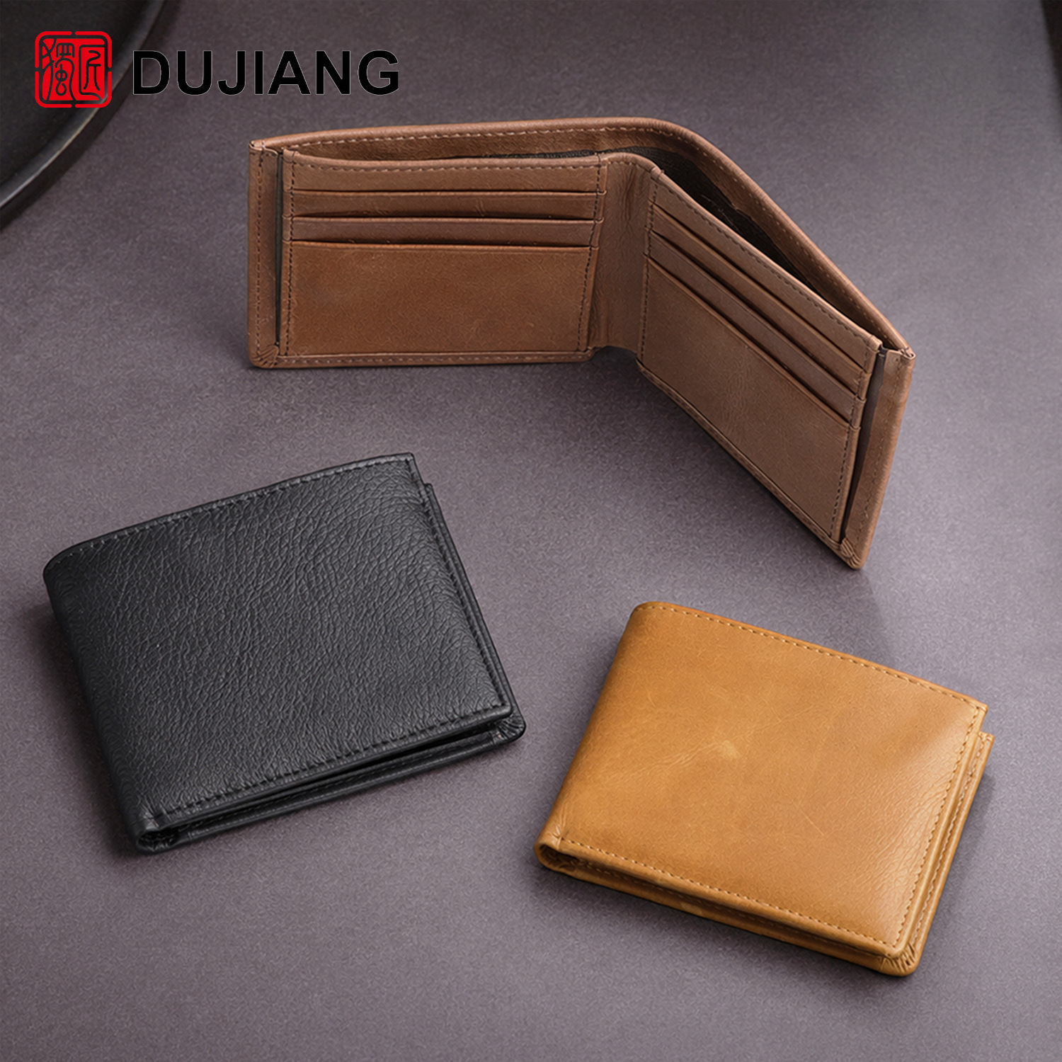 Short retro handheld capacious universal wallet for driver's license