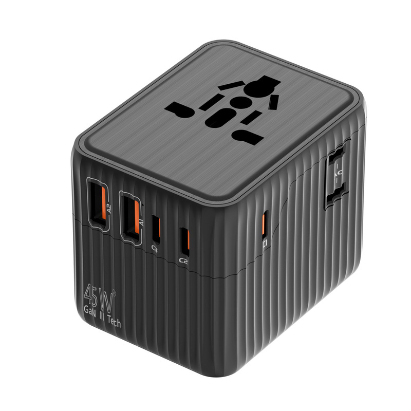 Direct Selling New Product Plug Converter 45W Gallium Nitride Fast Charging Socket Integrated Global Travel Plug Adapter