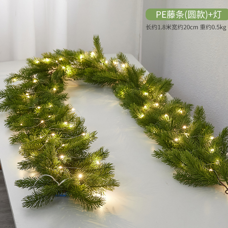 クリスマス装飾品創意暗号化植毛雪花藤条ホテルデパートのショーウインドーのドアの階段手すりの配置