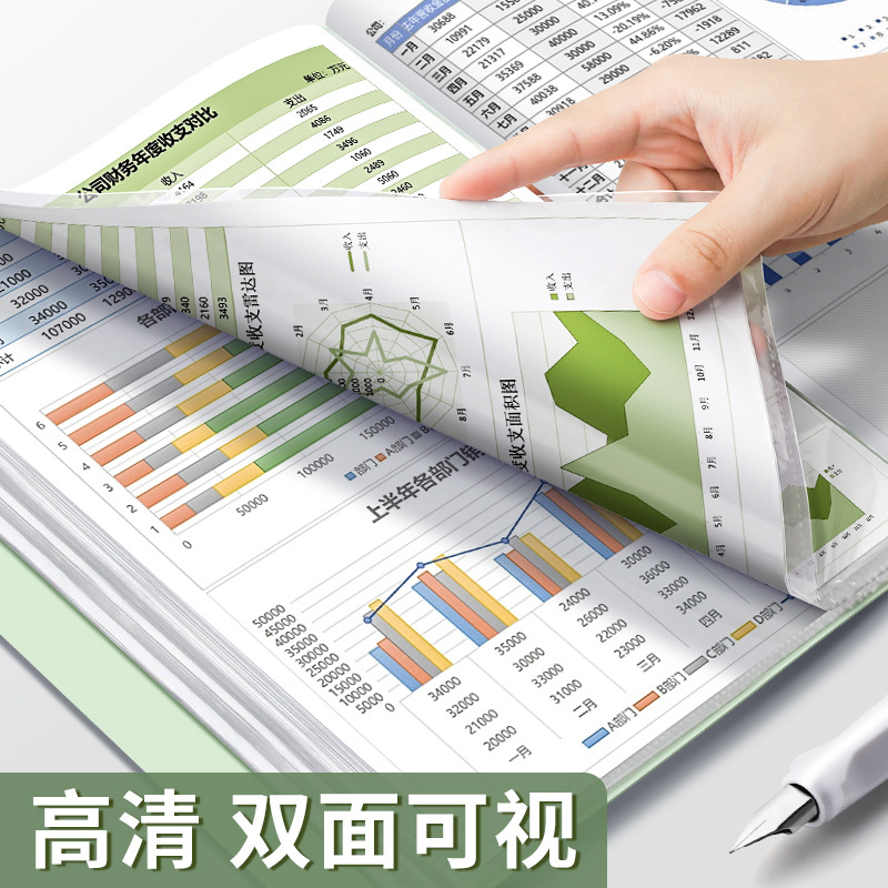 Molandi A4 carpeta transparente hoja de inserción libro de información papel de prueba bolsa de partituras de música carpeta de libros de información