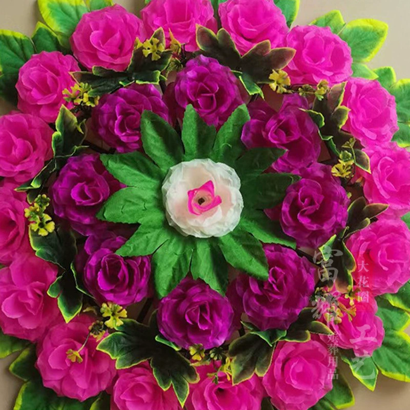 Fuyao funeral wholesale 60cm rose large flower wreath for funerals Qingming memorial tomb sweeping offerings