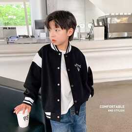 儿童男童秋冬装2023新款加绒加厚中大童休闲运动外套潮流童装上衣