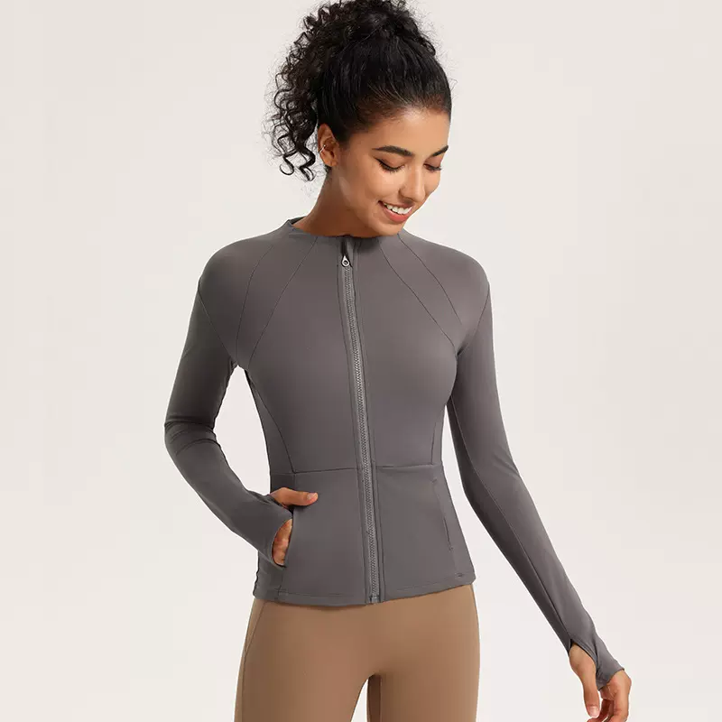 超好穿修身运动外套女长袖健身紧身跑步休闲速干衣春秋瑜伽服上衣