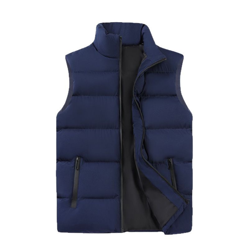 Chaleco para hombre transfronterizo para otoño e invierno, chaleco sin mangas grueso con cuello alto, chaqueta cortavientos para hombre, chaleco cálido de algodón, gilet. image 7