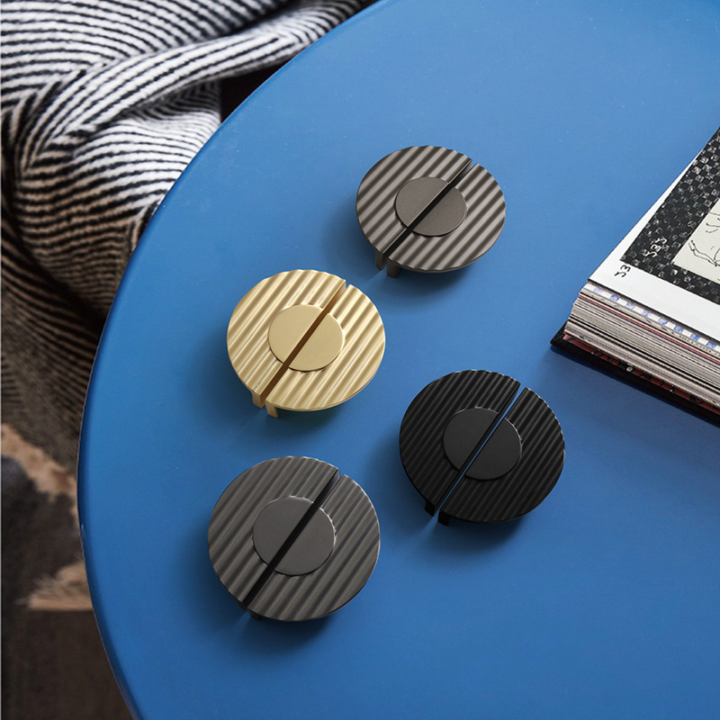 Factory direct sales modern simple round cabinet wardrobe thickened handle drawer cabinet door black hardware door handle