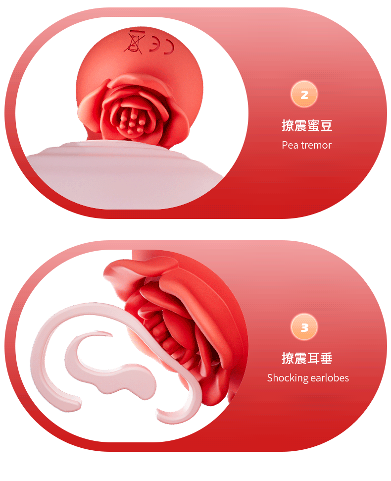 Rose Dual-Ring Vibrating Penis Ring with Remote, 10-Frequency Prostate Massager — detail image 13