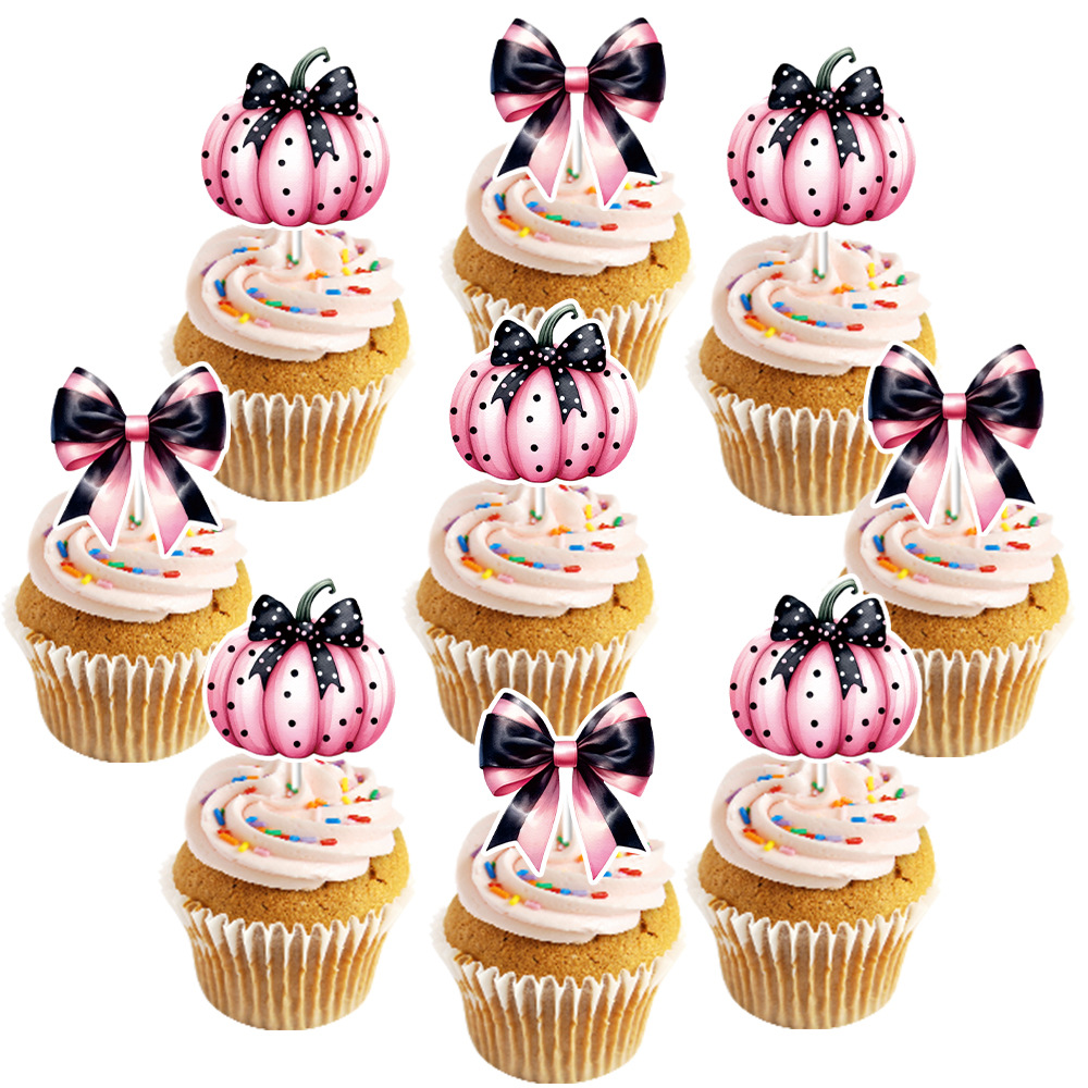 Amazon nueva decoración de Halloween calabaza rosa calabaza arco Halloween pastel inserto