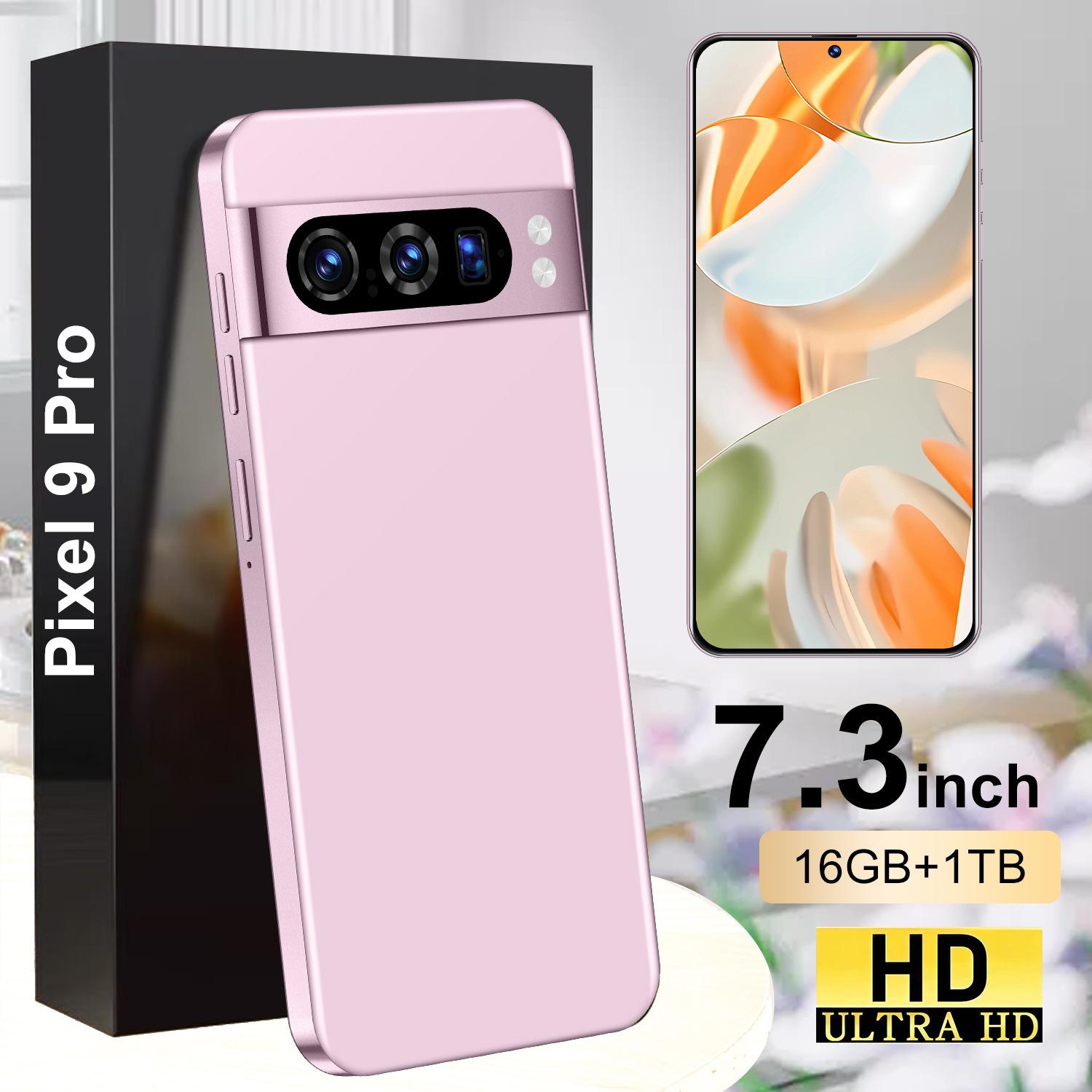 Hot-Selling Cross-Border Mobile Phone Pixel9 Pro Android Phone 7.3 Large Screen 16+1t Smartphone Can Be Shipped on Behalf of Others