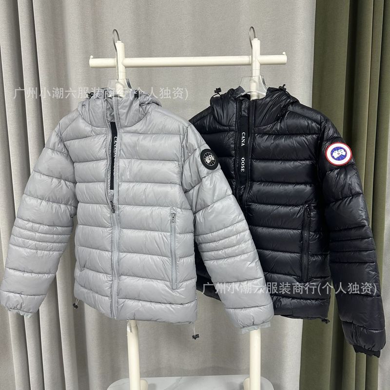 海外版SS23大鹅GOOSE保暖纯色连帽徽标棉服男Cypress系列外套亮面|undefined