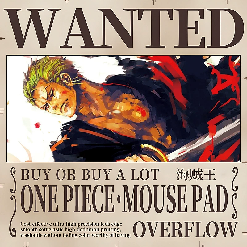 Коврик для мыши увеличенный One Piece Luffy коврик для мыши Solong женский аниме двухмерный утолщённый с застёжкой край столовый подкладка