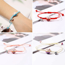 景德镇陶瓷饰品红色猫手链手工编织可调节直播地摊货源学生女新款