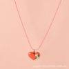 Fashionable children's three dimensional accessory heart shaped, ceramics, changeable pendant, necklace