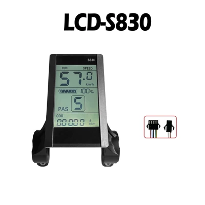 Velosiped litium batareya modifikasiya aksesuarları LCD-S830 elektrikli skuter ağıllı LCD sayğac/SM konnektor