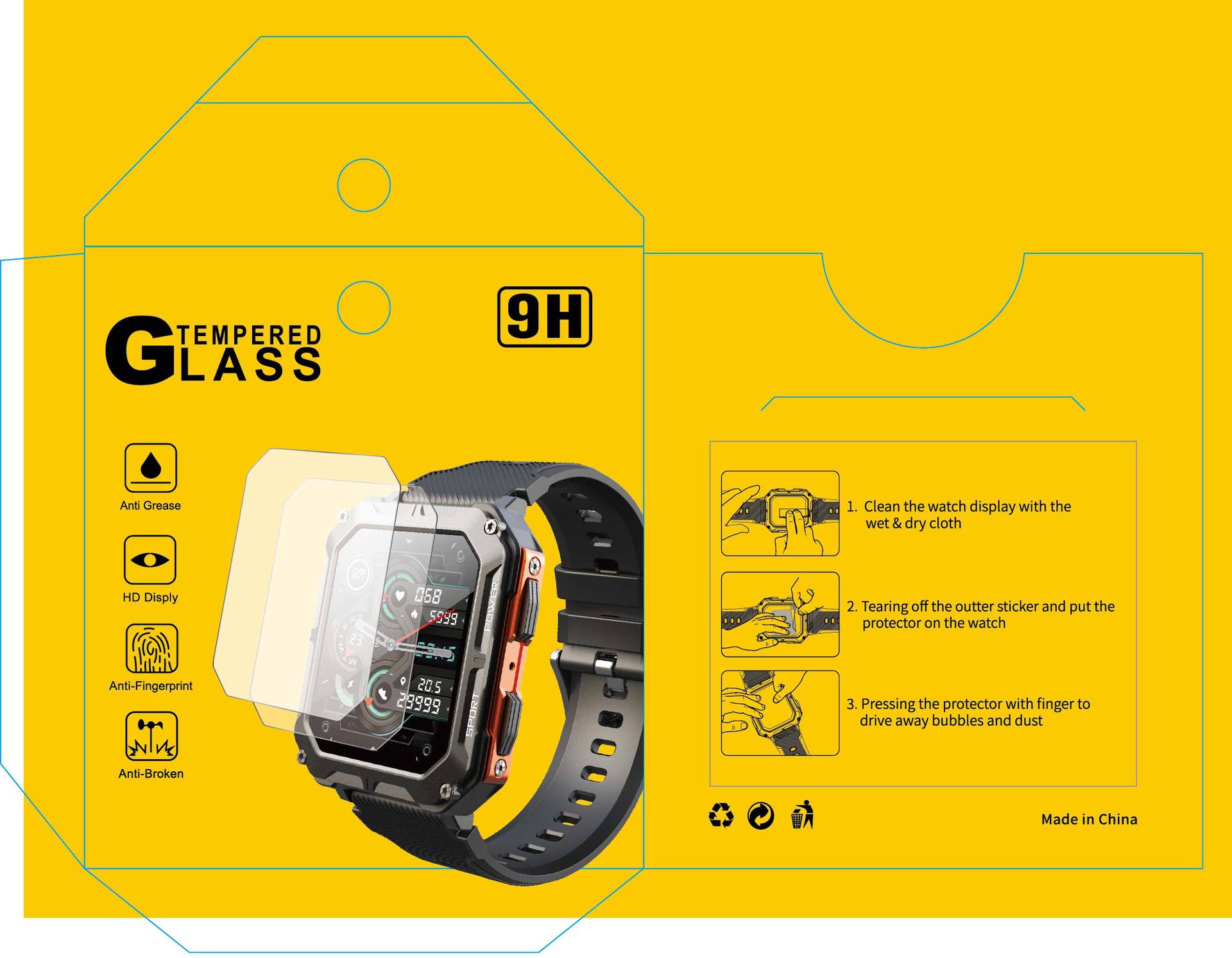 Nuevo reloj inteligente C20PRO 1,83 pulgadas con llamada a prueba de tres deportes al aire libre ritmo cardíaco detección de oxígeno en la sangre