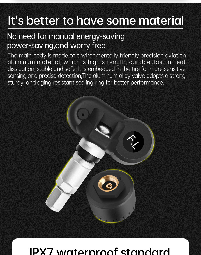 T14 tire pressure monitor sensor internal and external 360 rotating solar high precision universal tire detector