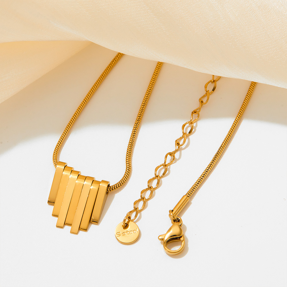 304 Stainless Steel Chain Material Handmade Chain Chain Type 1 Piece Quantity Ins Style Solid Color Stainless Steel Titanium Steel Plating Pendant Necklace 1 Piece