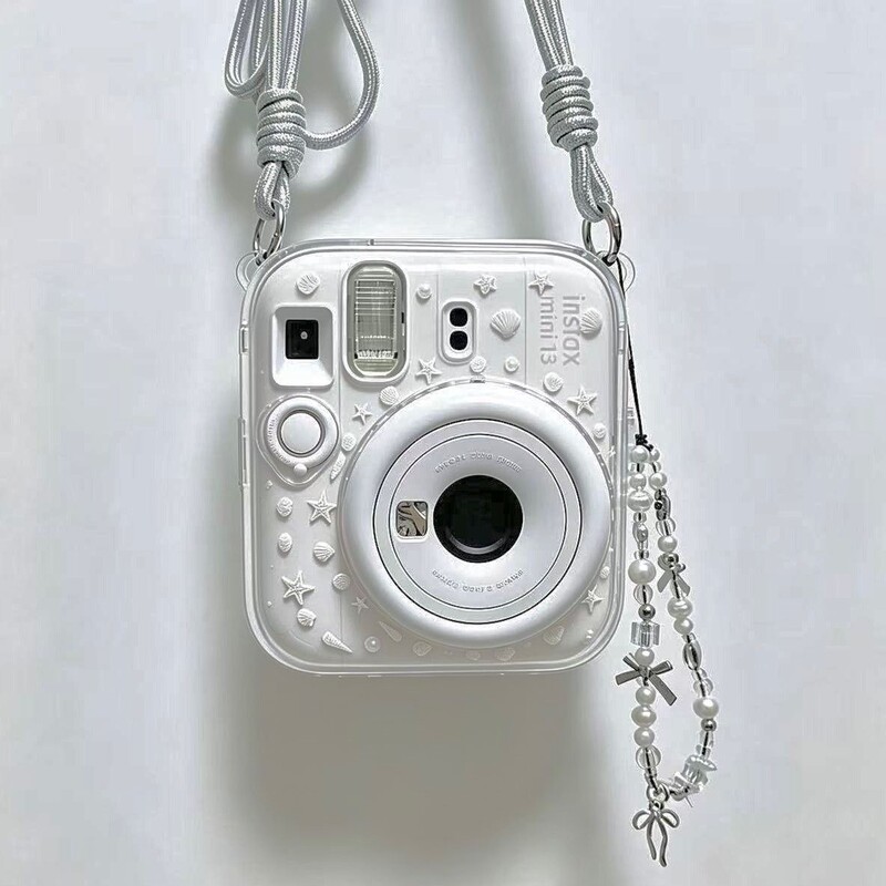 Polaroid mini13 transparent case instax crystal case polaroid hard case camera protective case with chain trendy