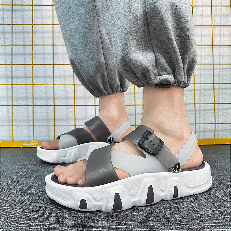 2023 transfronterizo más tamaño sandalias de los hombres al aire libre zapatillas de moda casual ligero fondo grueso slip-on zapatos de playa moda