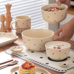 Ourun Household Ceramic Bowl suit Japanese Tableware 5-inch Rice Bowl Oven Available Baking Plate Salah Bowl Breakfast Nasty Bowl