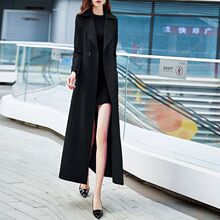 流行英伦风衣女2025春新款黑色气质时尚简约显瘦长款过膝外套