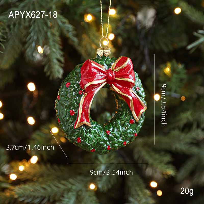 Nuevo color rojo y blanco dibujos animados colgantes de plástico Santa colgantes de árbol de Navidad decoración de atmósfera suministros de diseño