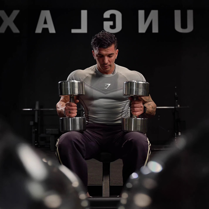 Gymshark New Summer Style Men's Tight-Fitting T-Shirt Jogger Sports Fitness Running Training Quick-Drying Short-Sleeved