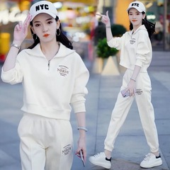 休闲时尚套装年春秋季新款洋气显瘦百搭宽松运动套装两件套女