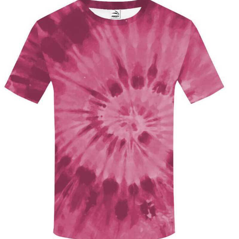 2024 verano europeo y americano suelto deportes y ocio tie-dye cuello redondo manga corta para hombres pareja juvenil moda marca de moda camiseta