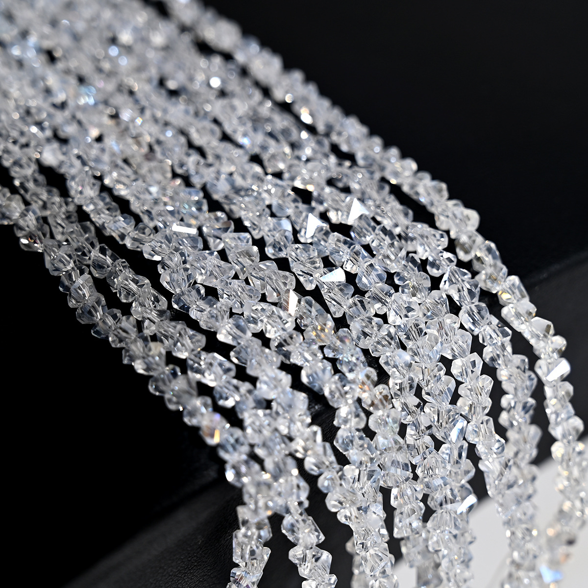 Collar de perlas de cristal de diamante de cristal triangular de 4 mm collar de perlas sueltas de bricolaje artesanal accesorios de ropa accesorios de cadena de teléfono móvil accesorios de cadena de teléfono móvil image 10