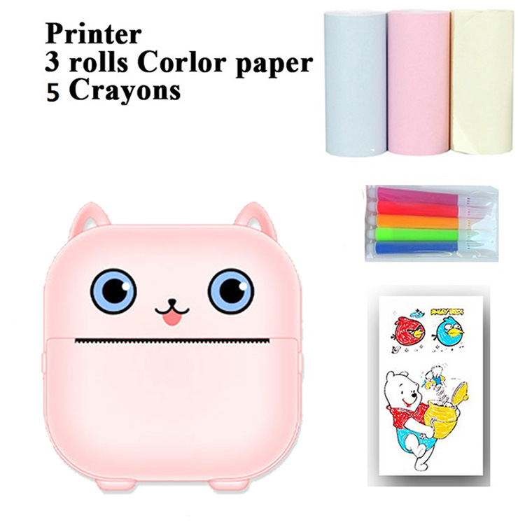 X15 Rosa + 3 rollos de papel de color + 5 bolígrafos de color