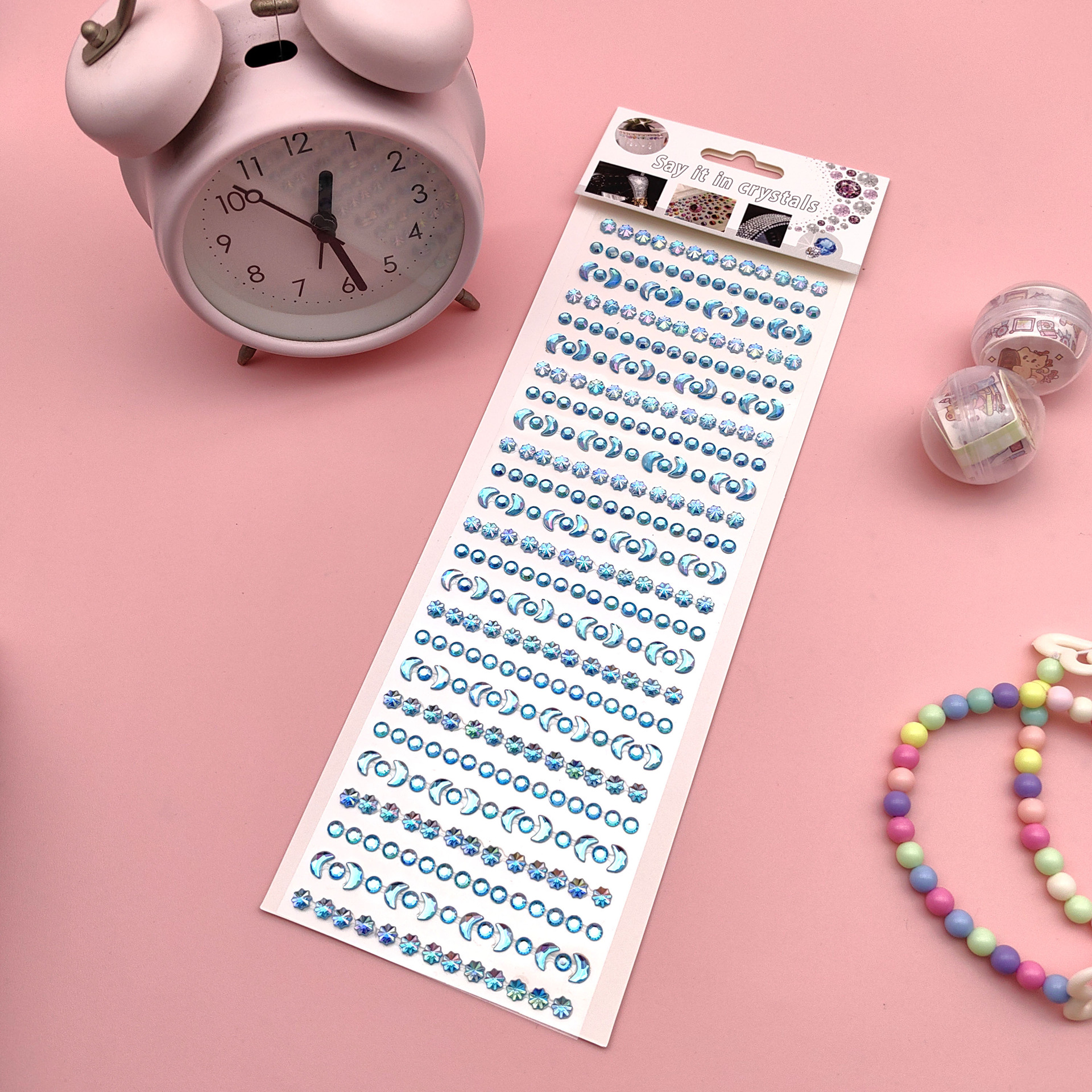 Coloridas pegatinas de flores de hielo para niños gema de diamantes de color AB pegatinas de cristal acrílico de juguete princesa pequeñas pegatinas al por mayor