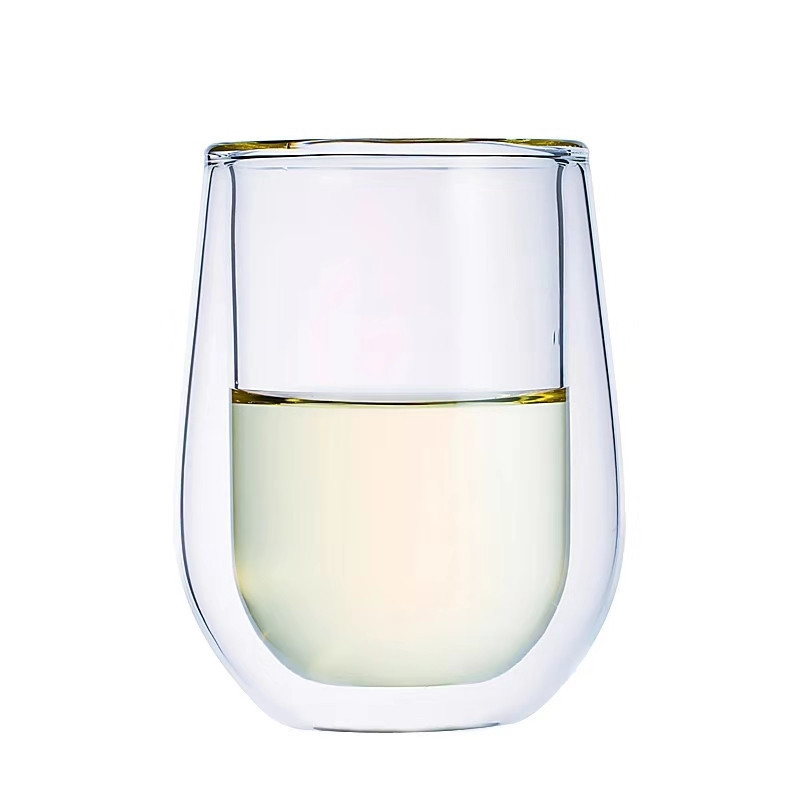 Taza de té de oficina en stock suministro de jugo de doble capa taza de leche taza de café taza de vidrio transparente de doble capa taza