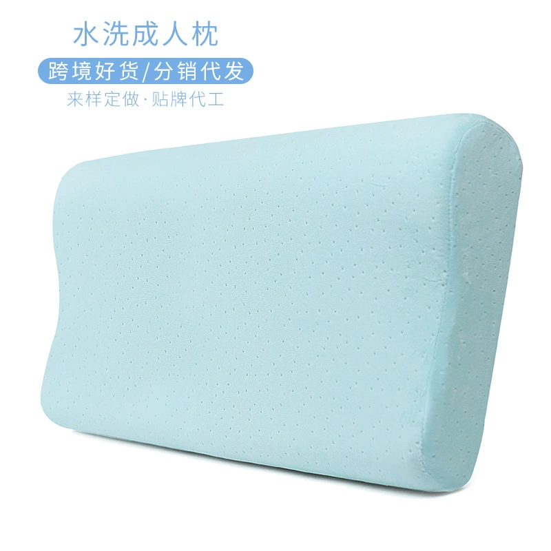 Мытьемая космическая подушка памяти Бархатный медленный отскок подушка впрыгается в волнистую подушку для ухода за шеей