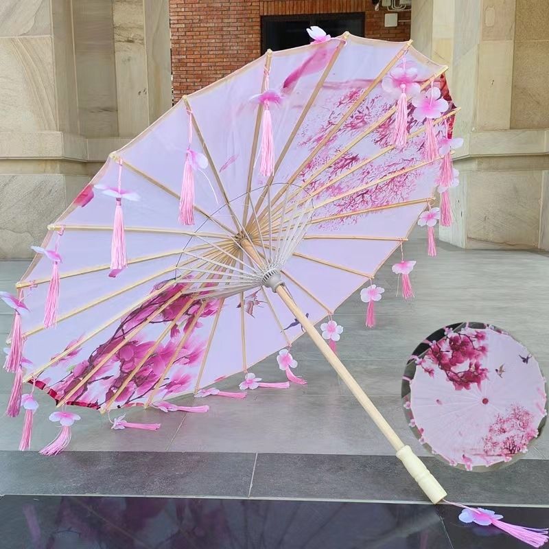 超仙古风伞花瓣三生三世十里桃花伞流苏伞演出花伞油纸汉服花瓣伞|undefined