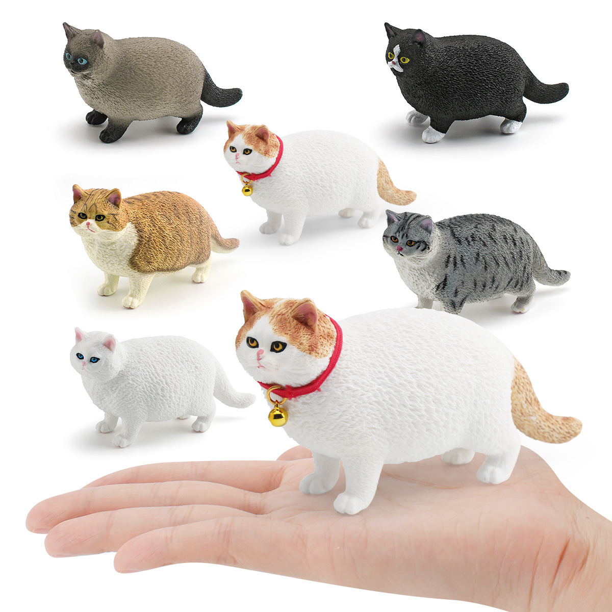 Simulación transfronteriza modelo de animal infantil cognición siamés gato negro gato de pelo corto mascota gatos decoración juguetes
