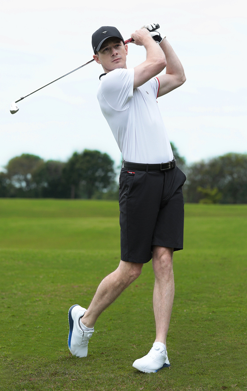 Áo polo golf nam ngắn tay co giãn kháng khuẩn cổ kẻ sọc ghép màu — YF684-Áo màu đen, YF684-Áo màu trắng, YF684-Áo màu xanh pha lê Băng chi tiết 10