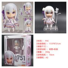 Q版粘土人从零开始异世界手办摆件 751#艾米利亚可动换脸动漫手办