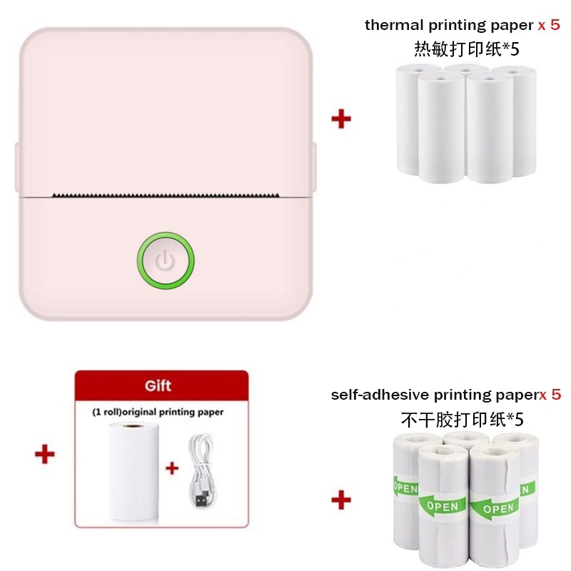 X6 핑크 [인쇄지 1롤 + 감열지 5롤 + 접착식 5롤 제공]
