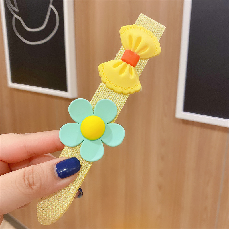 SKU-04-E9-4【Velcro】Yellow Bow