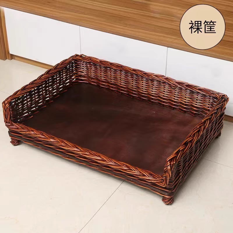 Perro tejido de ratán Perro mimbre mimbre Perro mediano y grande Nido para mascotas extraíble y lavable disponible en todas las estaciones Teddy Satsuma Cama para perros Golden Retriever Nido para gatos