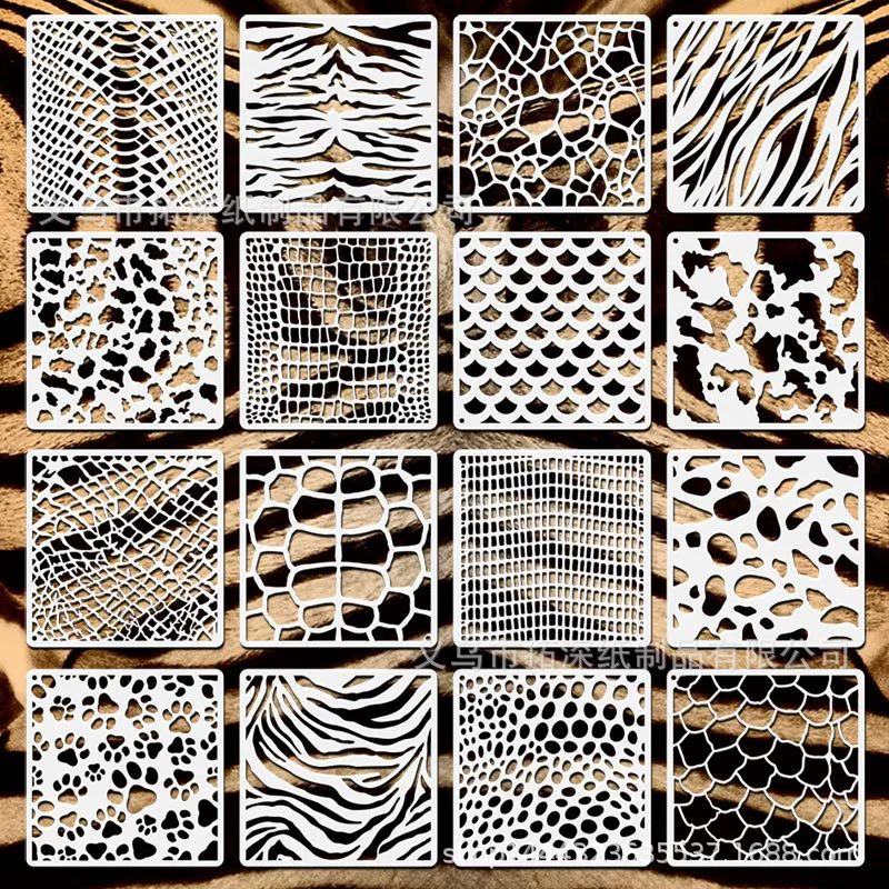 Амазонский шаблон для рисования текстуры кожи животных ручной счет полый печатный детский цветной струйный шаблон ПЭТ