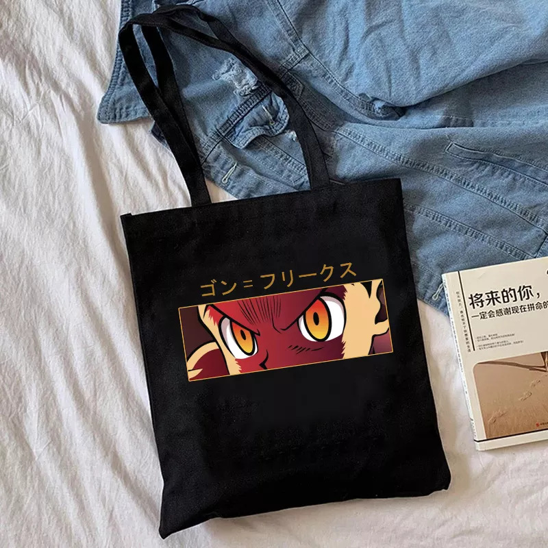 Transfronterizo Hunter X Hunter dibujos animados impreso lienzo bolsa de hombro Harajuku estudiante bolso bolsa de compras