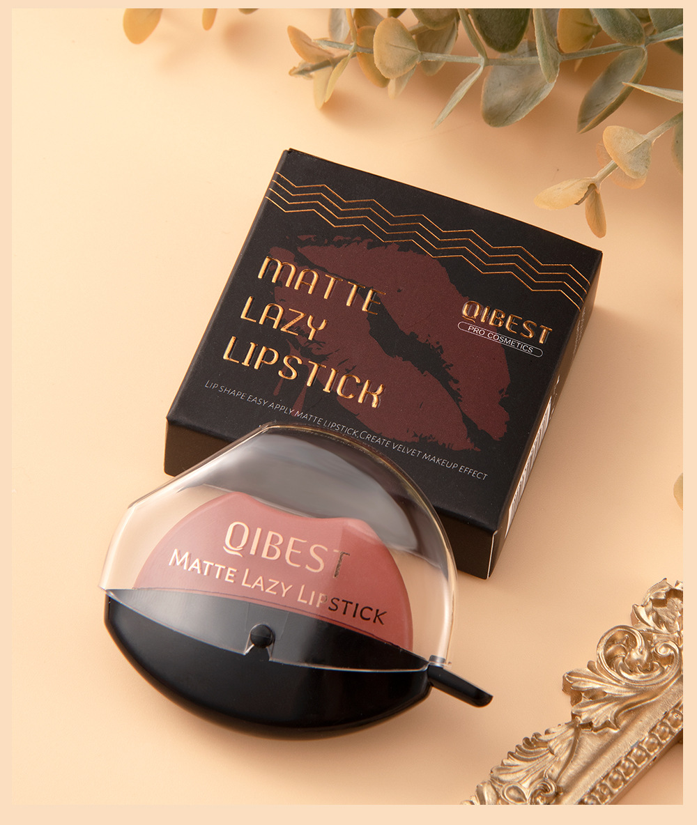 QIBEST Lazy Lip Lipstick is not easy to fade, has a long-lasting matte finish, and does not stick to the rim of the cup. Wholesale undefined