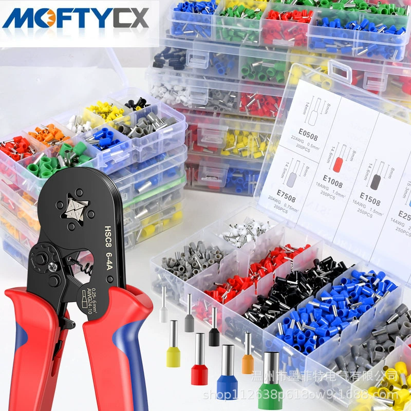 Набор клещей для обжима трубчатых клемм VE, коробка для трубчатых клемм HSC86-4A, плоскогубцы для инструментов для холодного прессования клемм