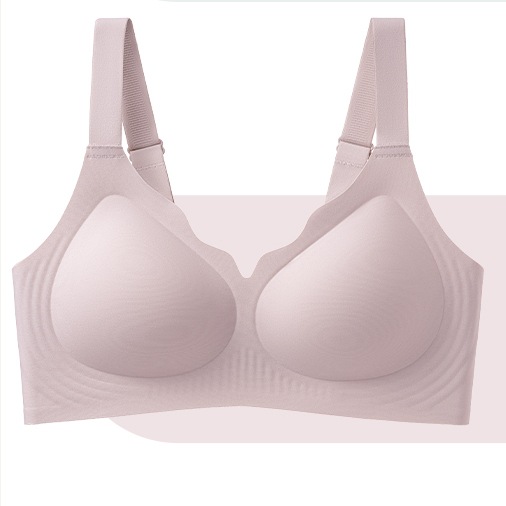 Gran cinturón de hombro de soporte suave ropa interior damas sin marcas sin anillo de acero sujetador de colateración anti-caída integral sujetador de copa fija