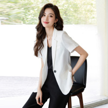 KFY9963短袖西装外套女2025夏新款薄款冰丝上衣小个子气质上衣