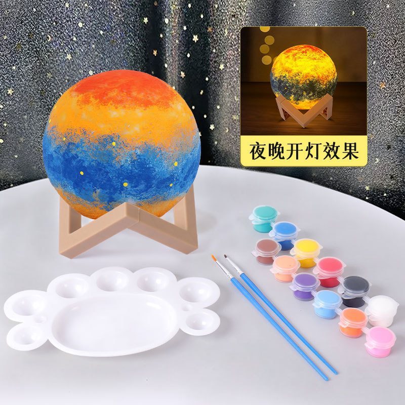 彩绘月亮中秋节灯笼2025新款手工材料包儿童手提兔子花灯礼物|undefined