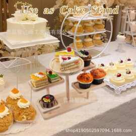 跨境木制甜品台冷盘餐具蛋糕架子装饰摆件生日婚礼布置摆摊展示架