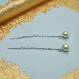 925纯银珍珠耳线耳钉夏季长款2025款高级感气质少女中国风流苏耳