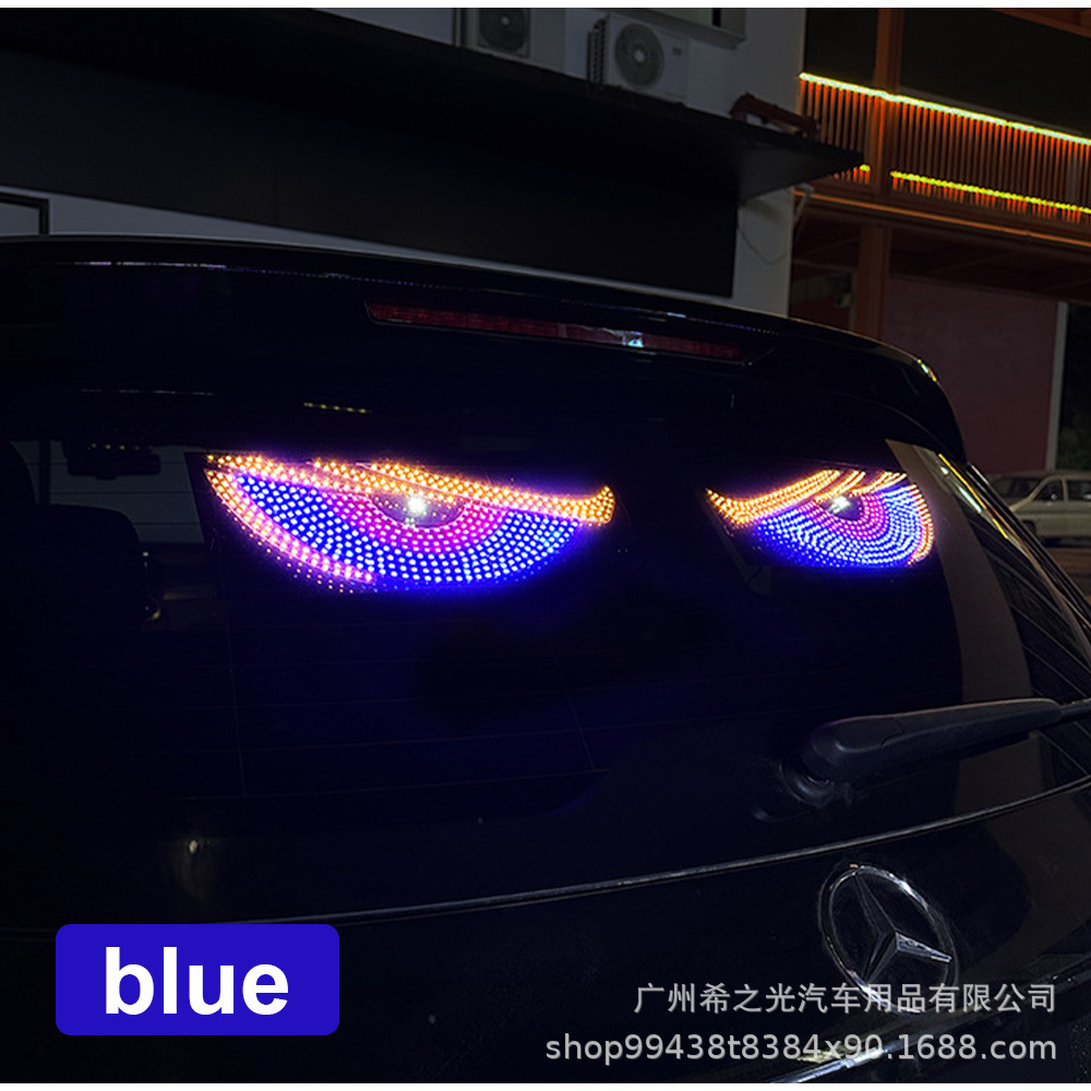 Cross-Border Car Led Devil Eye Light Sticker USB Car Devil Eye Led Display Screen Expression Car Atmosphere Light